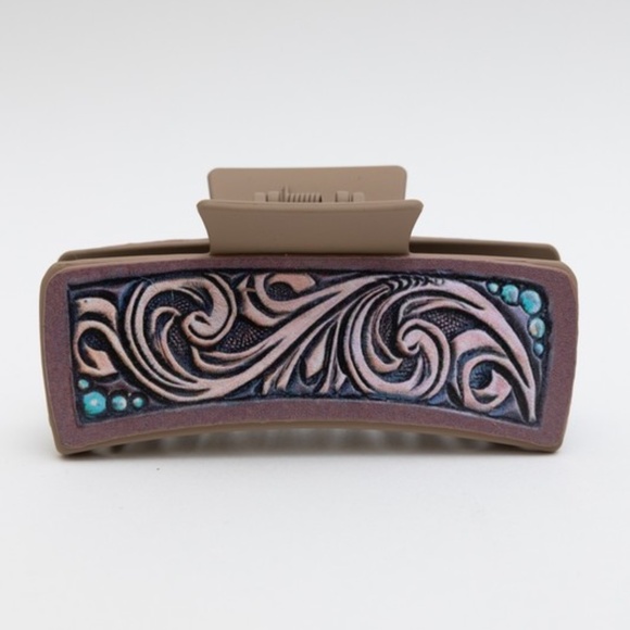 Western Boho Swirls Print Hair Clip Claw